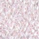 Miyuki long Magatama Perlen 4x7mm - White-pink color lined LMA-427
